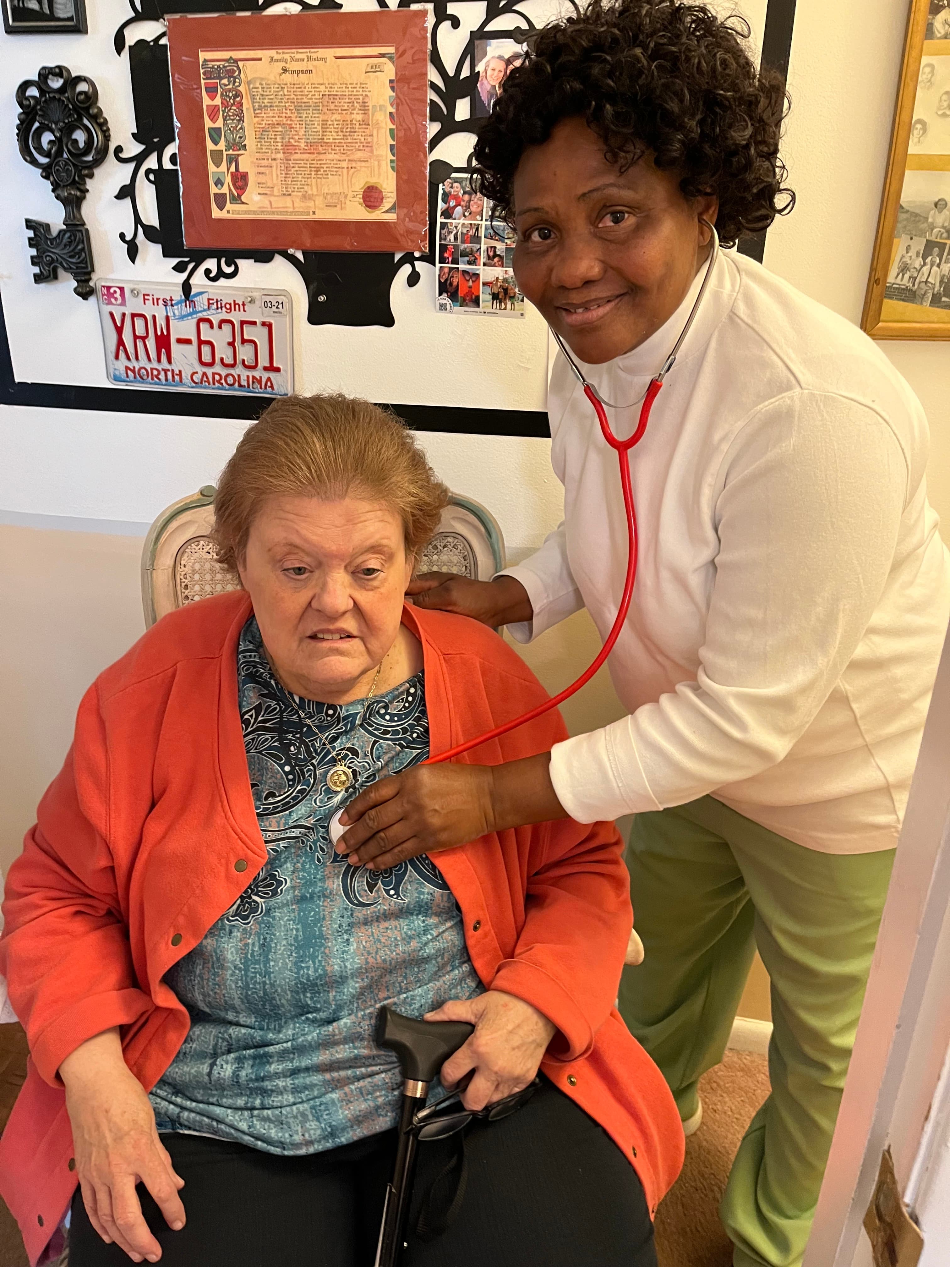 Nurse providing healthcare service